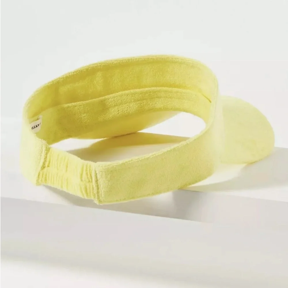 NWT Anthropologie Terry Visor Hat Textile Yellow‎